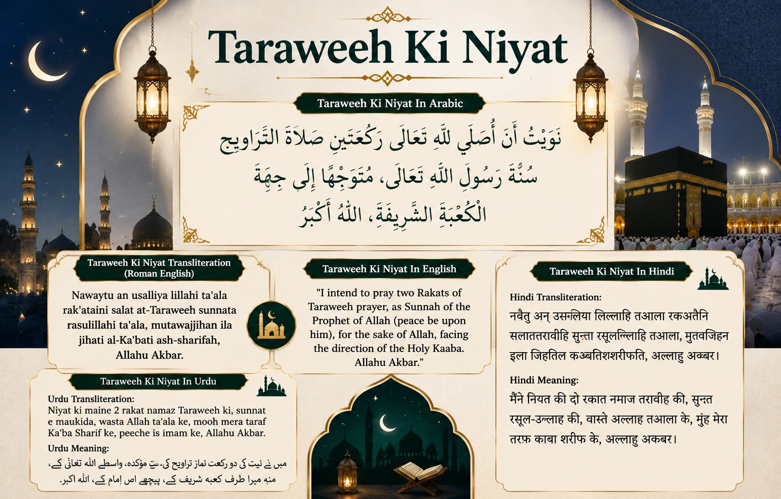 taraweeh ki niyat kaise kare